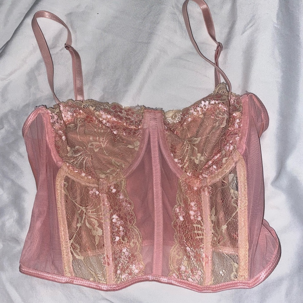 Pink corset crop top